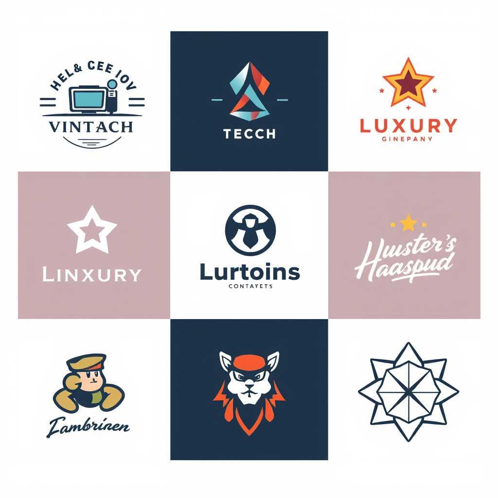AI Generated Image: Grid Of 9 Different Logo Styles | Imagens.app